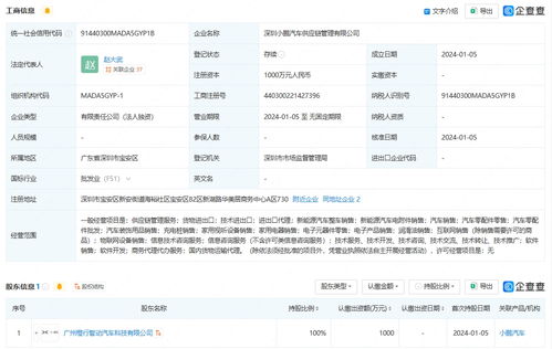 小鹏汽车投资成立供应链管理公司